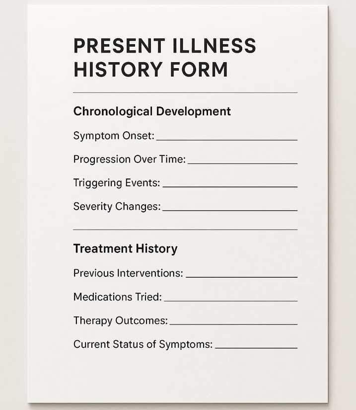 Present Illness History Form